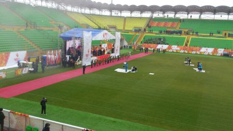 Церемония зажжения олимпийского огня на стадионе Анжи Арена...190