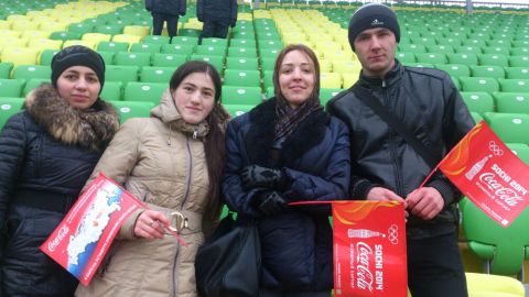 Церемония зажжения олимпийского огня на стадионе Анжи Арена...180